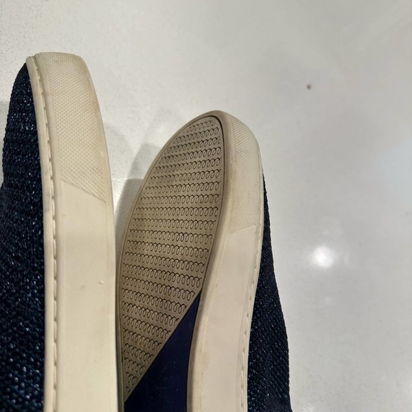 Rothy's Blue Metallic Lattice Stitch Chelsea Sneakers High Tops Shoe Size 7.5 - Picture 9 of 12